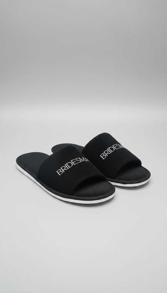 Disposable Bridal party black slippers - Smooches Bridal