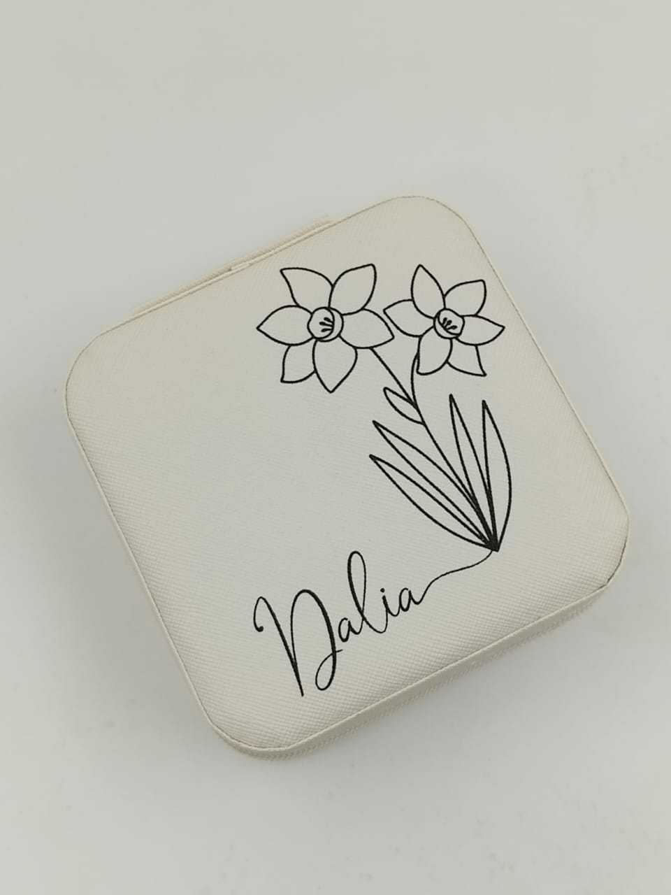 Birth flower personalised Jewellery Box