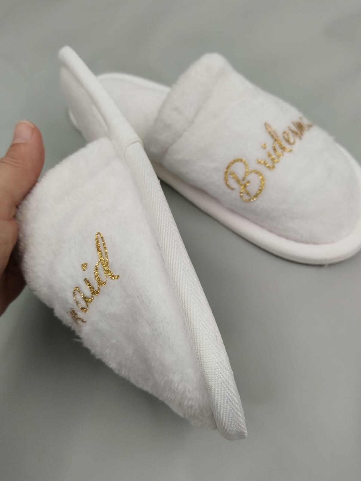 Personalised hard sole fleece slippers