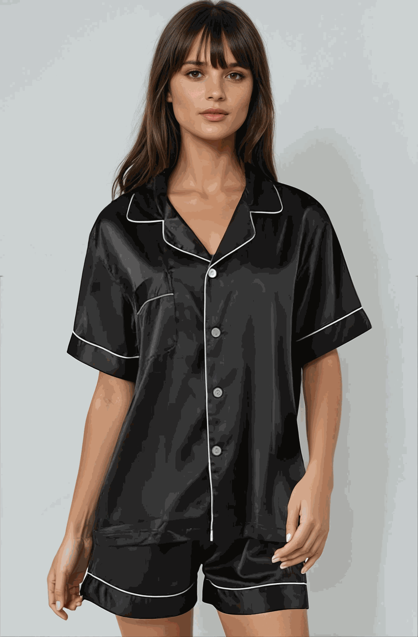 Pyjama set- Black Pyjamas Smooches Bridal