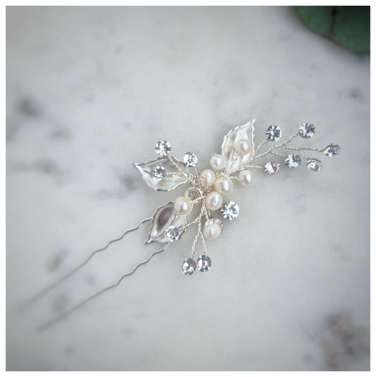 Francesca hair pin- silver Smooches Bridal