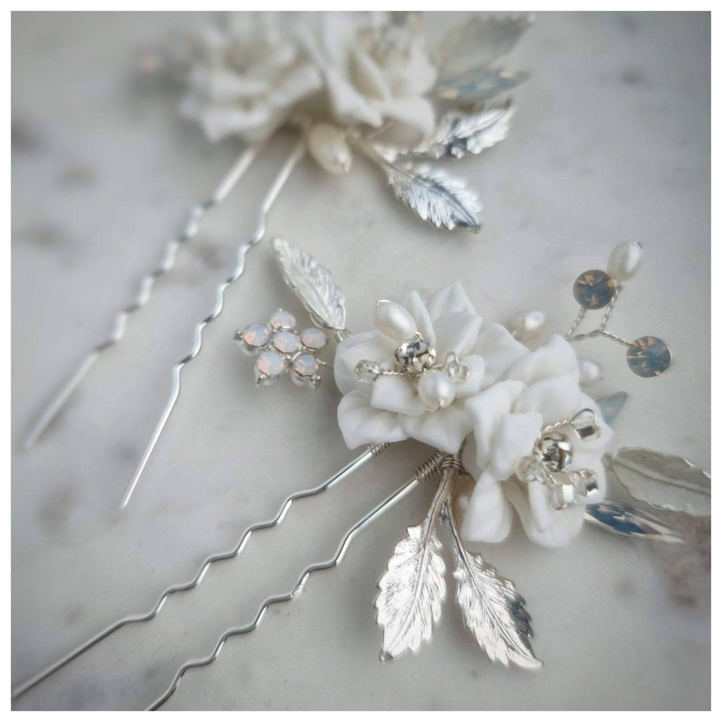Val Bridal hair pins- silver - Smooches Bridal