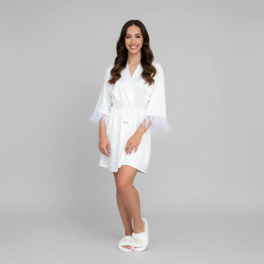 White Feather cuff robe