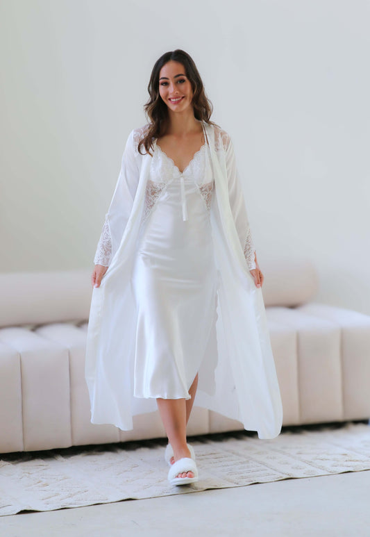 Sia 2 piece luxury Bridal robe  nightgown  Smooches Bridal   