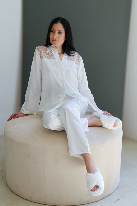 Kyra Long Satin Bridal pyjama set