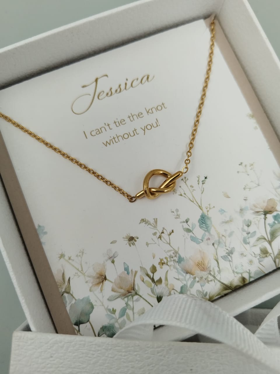 Personalised Knot Necklace – Bridesmaid Proposal Gift
