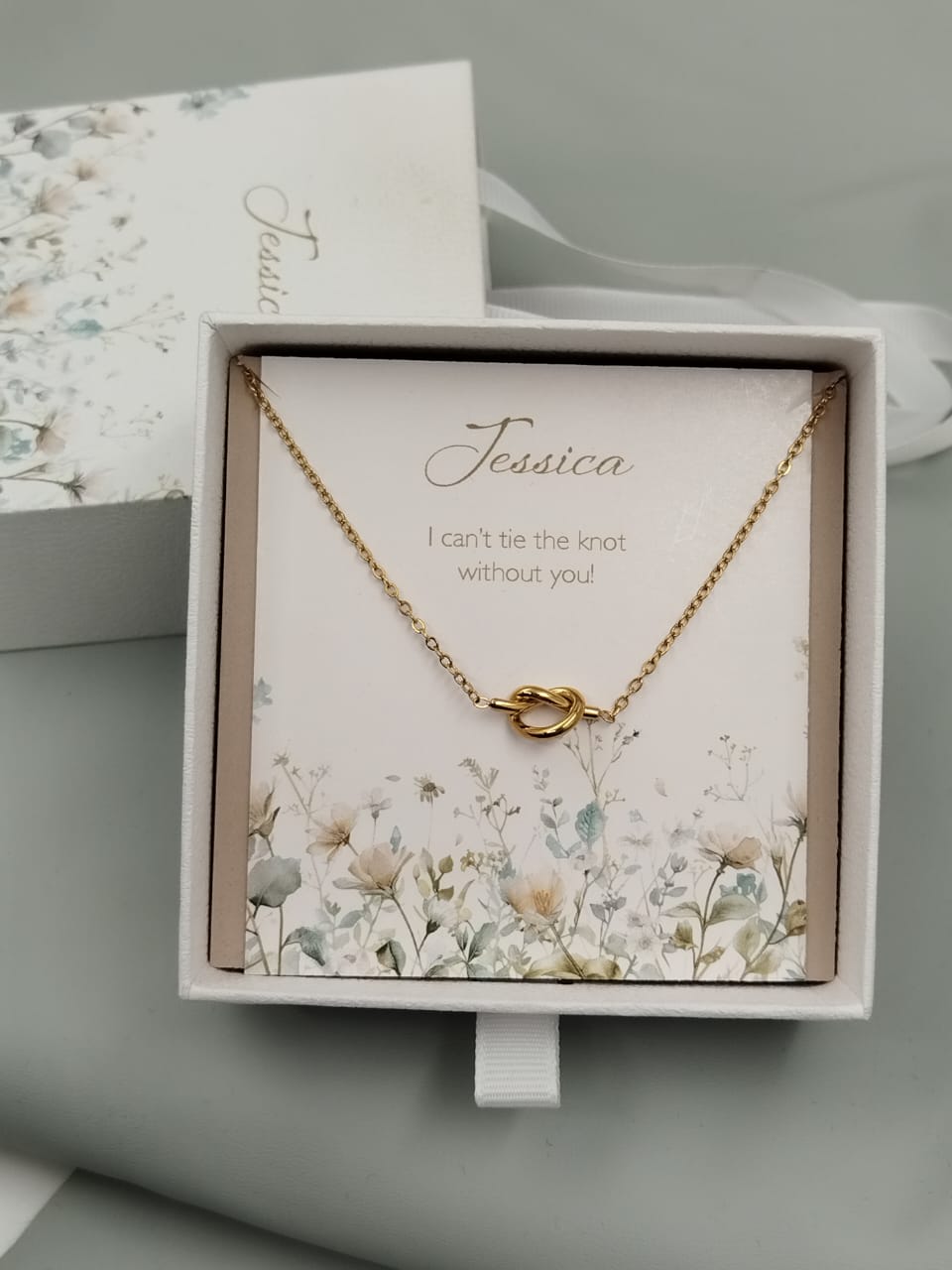 Personalised Knot Necklace – Bridesmaid Proposal Gift