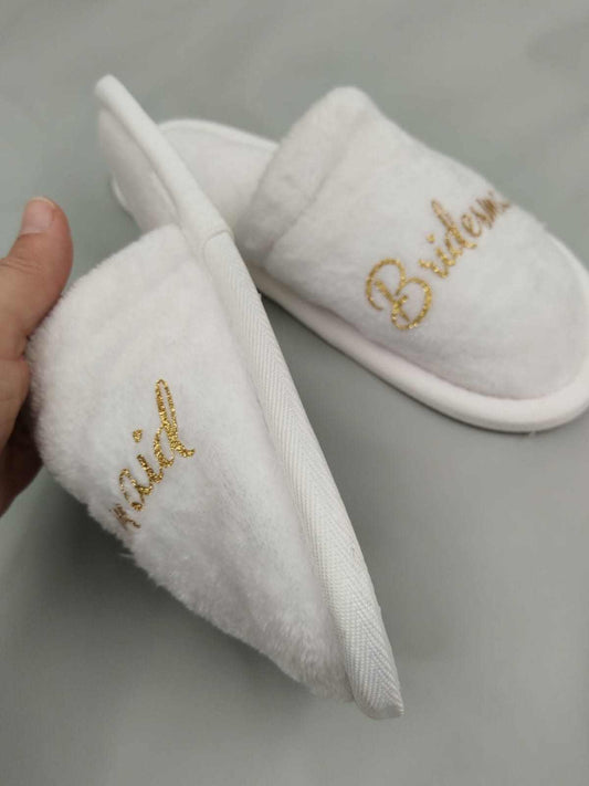 Personalised hard sole fleece slippers