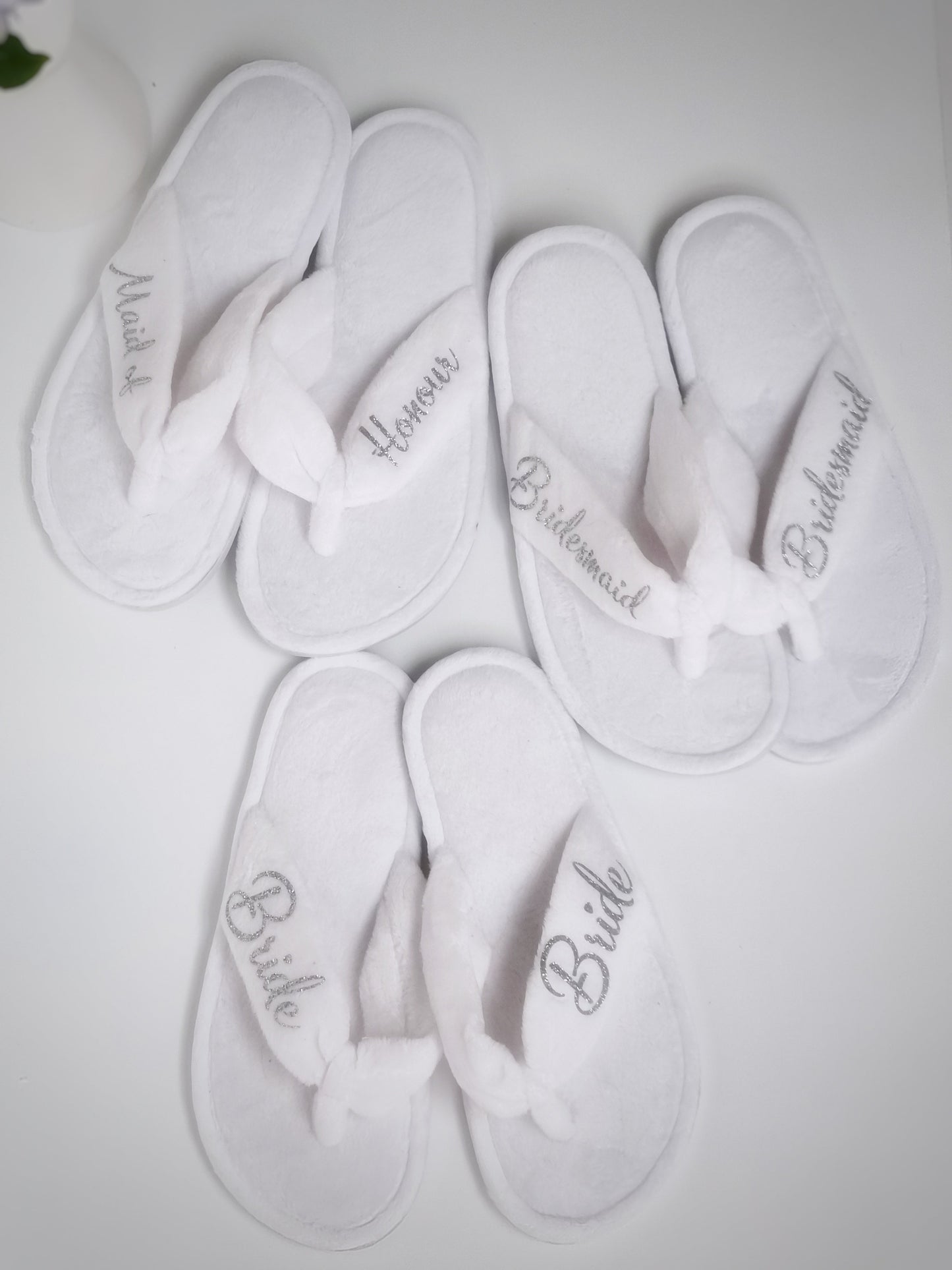 Bridal party thong towelling slippers - Smooches Bridal