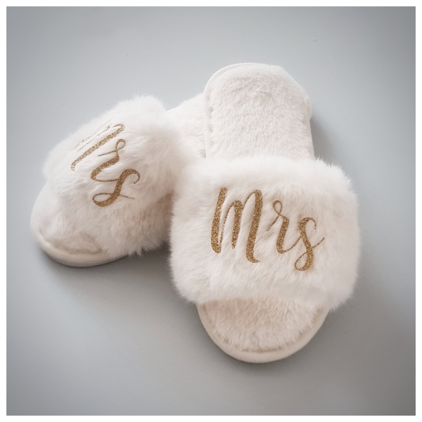 Fluffy slippers- Mrs - Smooches Bridal
