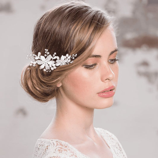 Hair comb H1551S- Silver - Smooches Bridal
