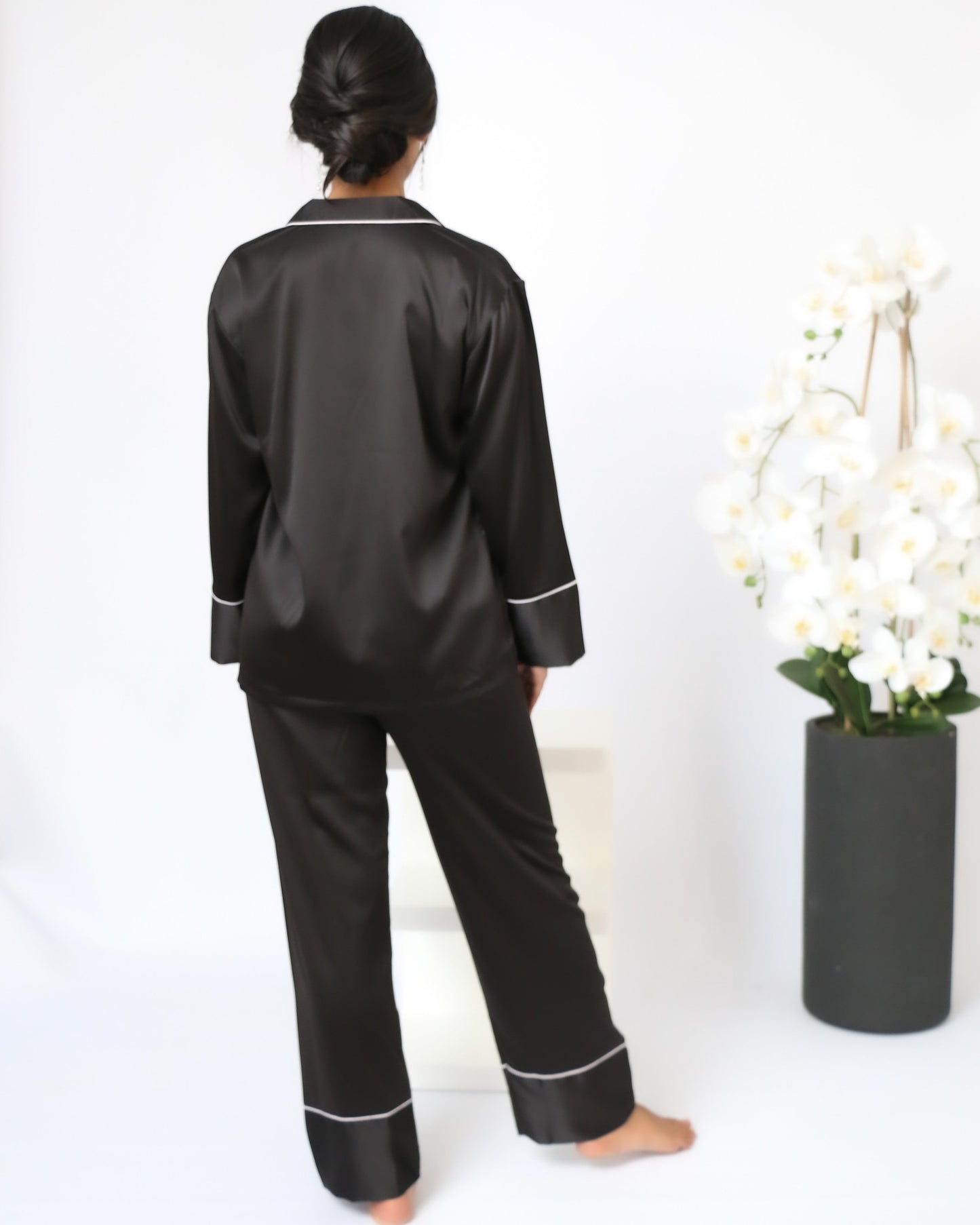 Long pyjama set- Black - Smooches Bridal