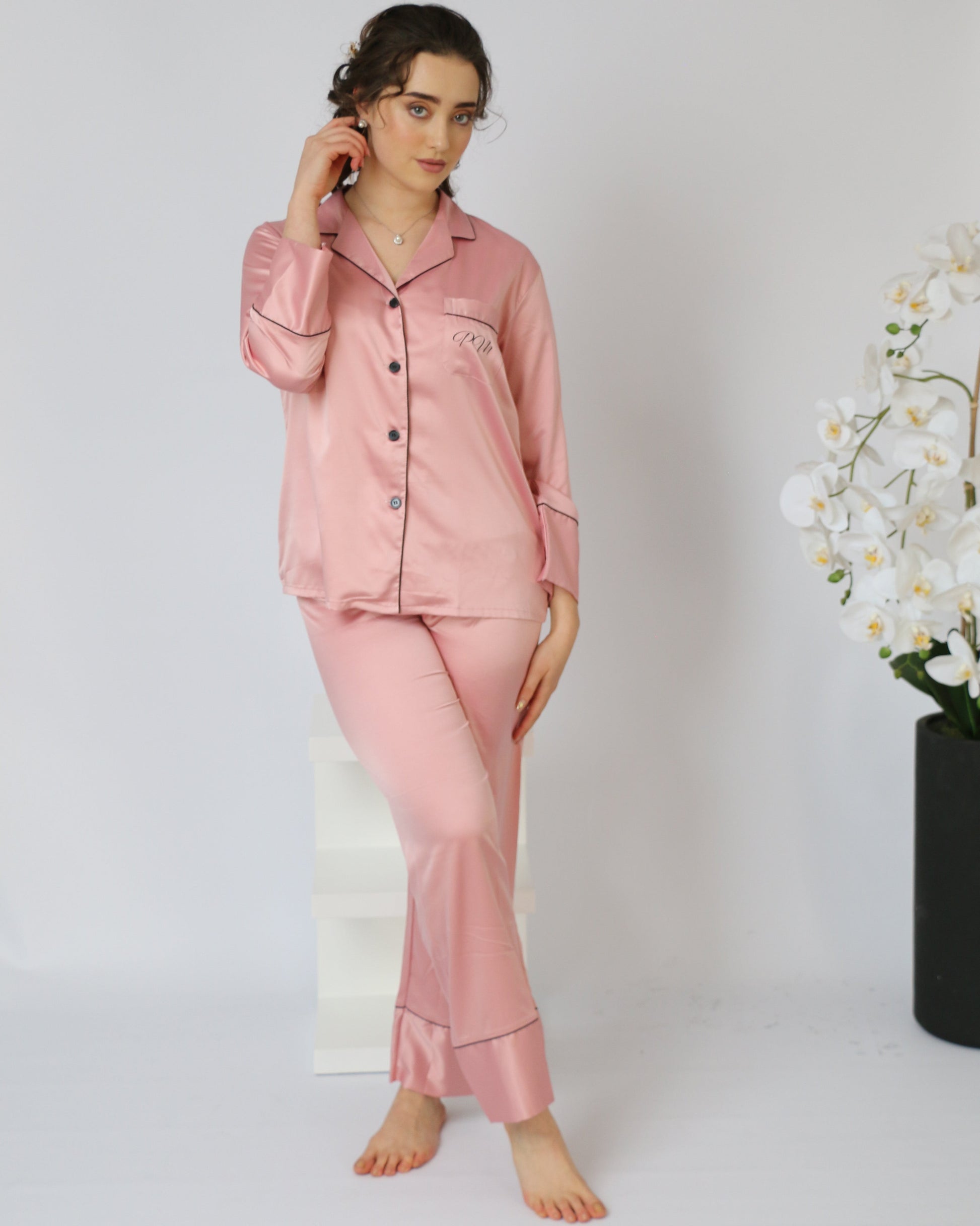 Long Pyjama set-Dusty pink - Smooches Bridal