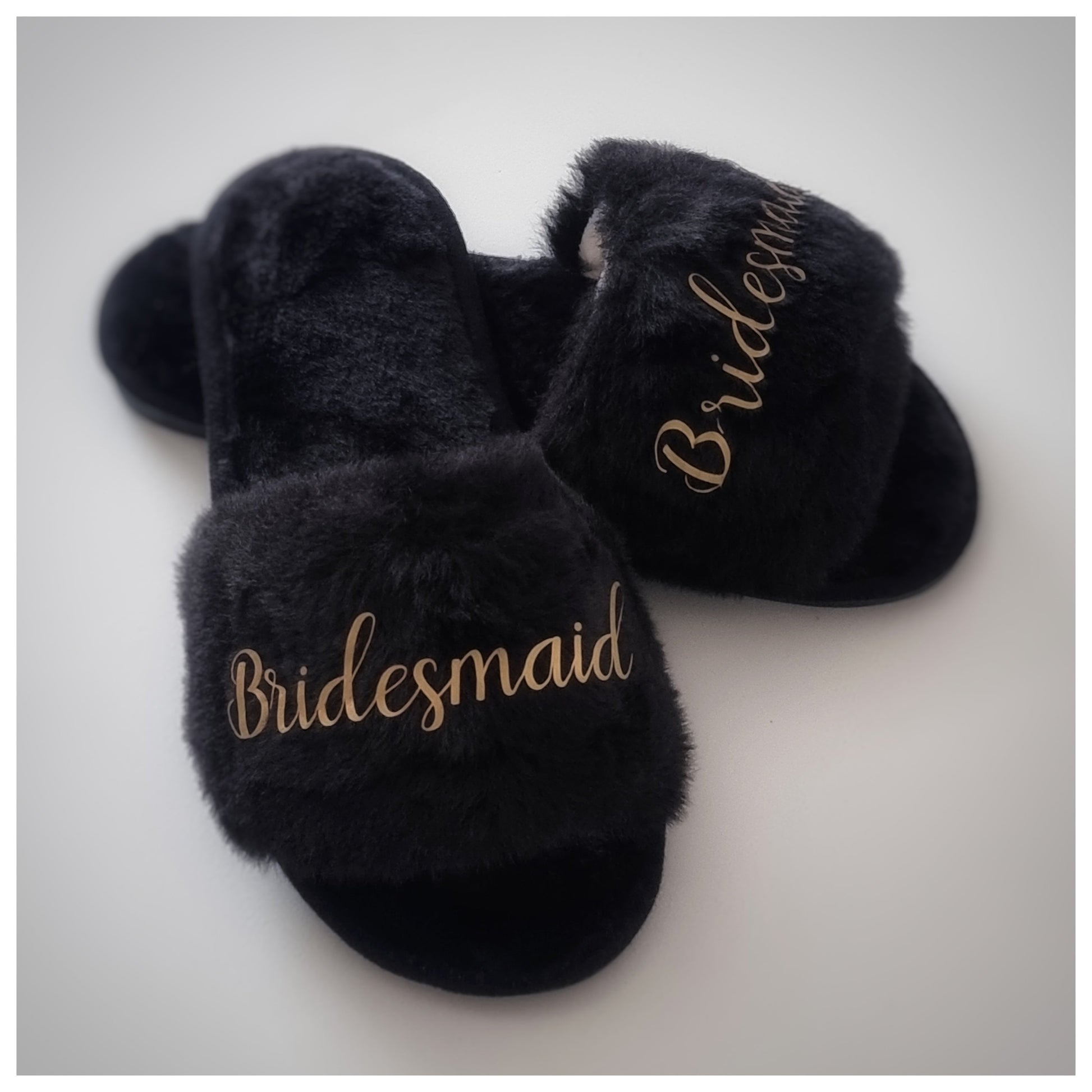 Personalised furry slippers - Smooches Bridal