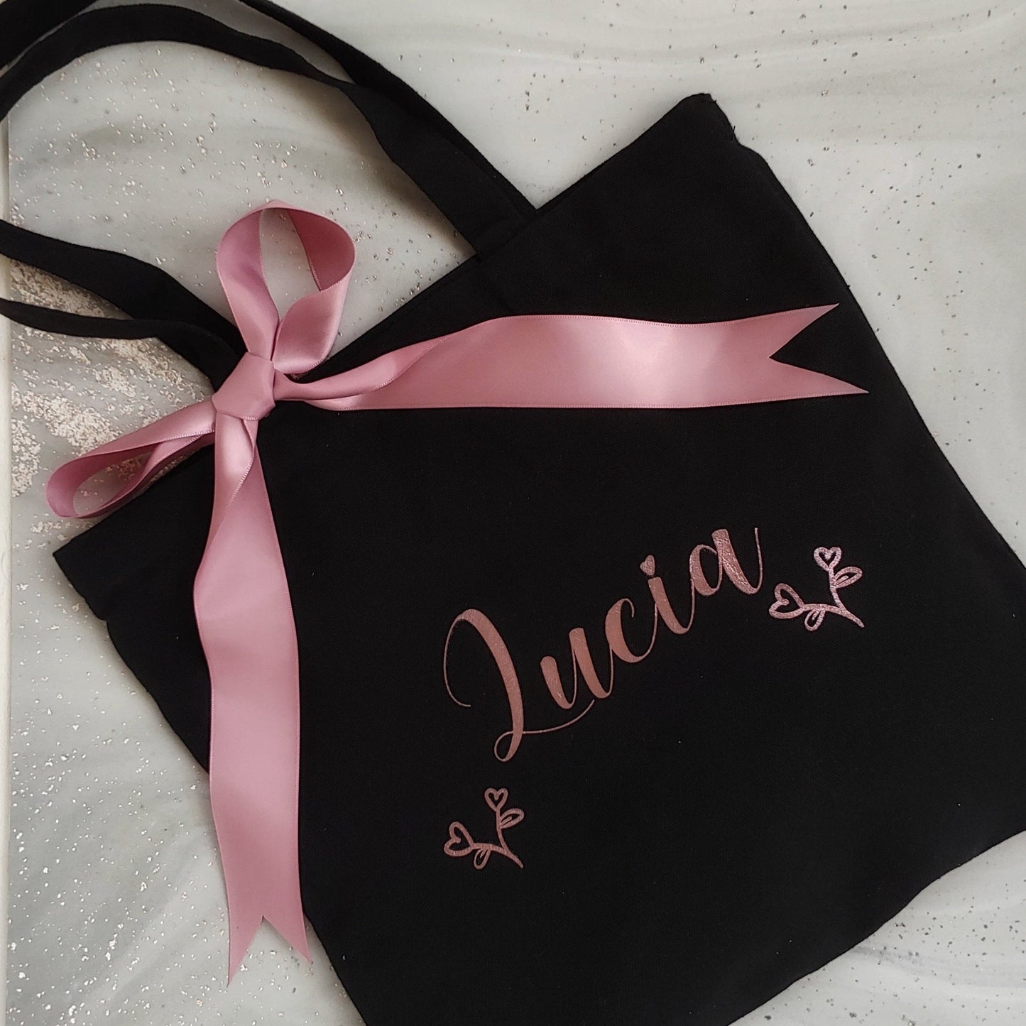 Personalised tote with ribbon- gift - Smooches Bridal