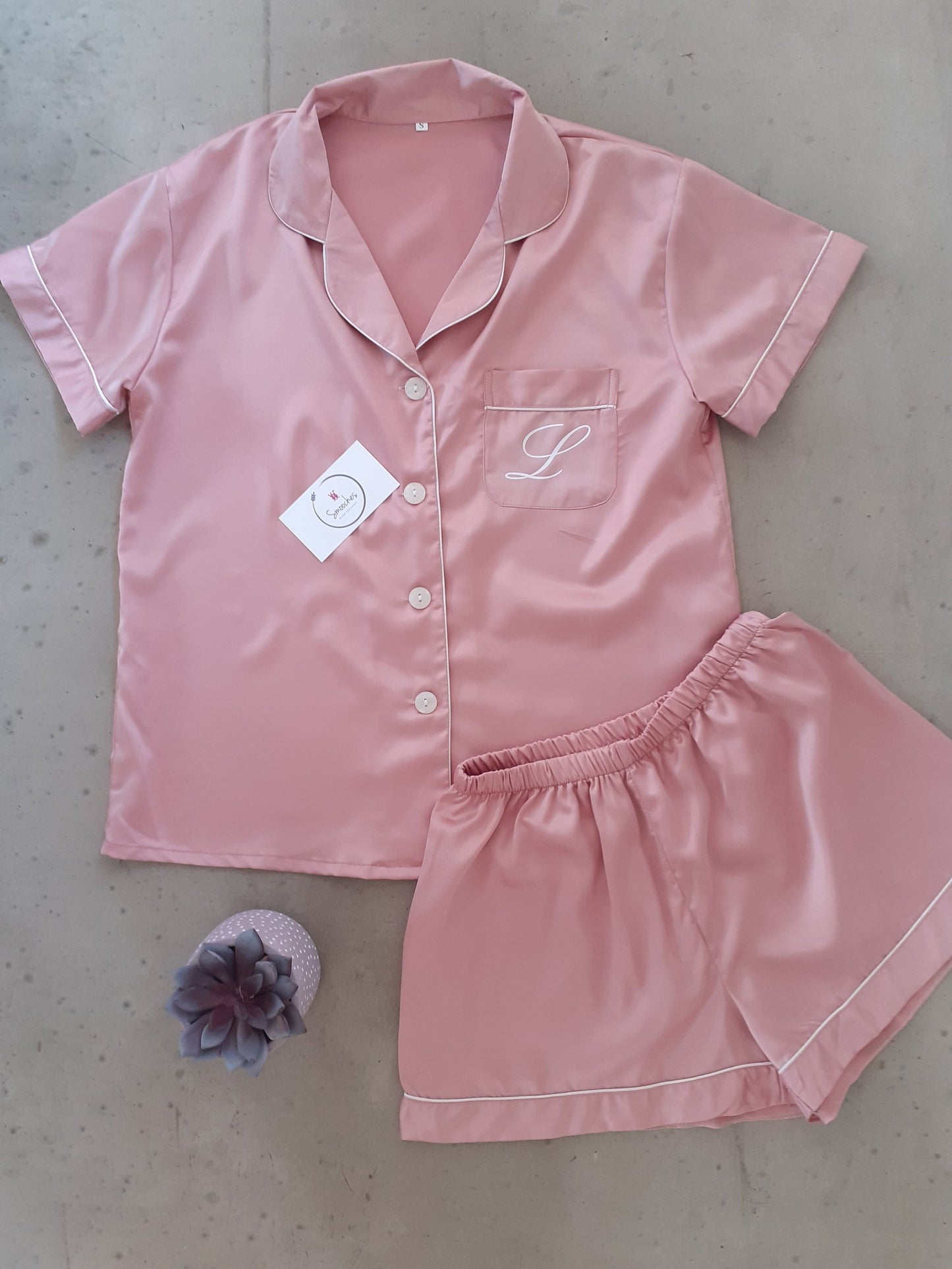 Pyjama Set- Blush Pink - Smooches Bridal