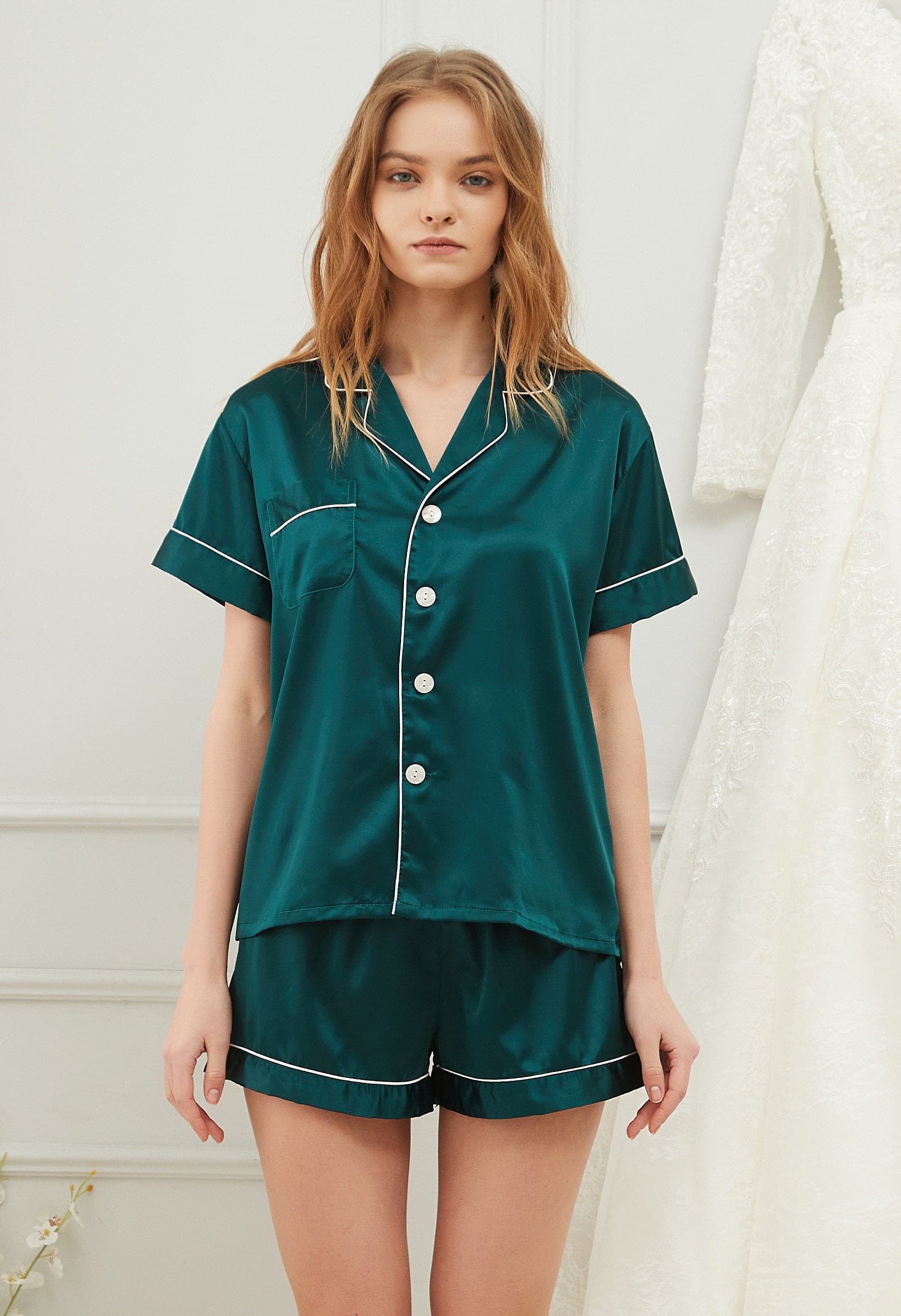 Pyjama Set- Green - Smooches Bridal